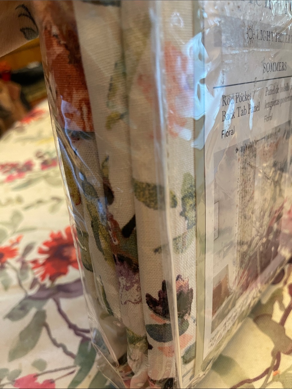 allen + roth Floral Light-Filtering Curtain Panels - Multicolor - Picture 4 of 8